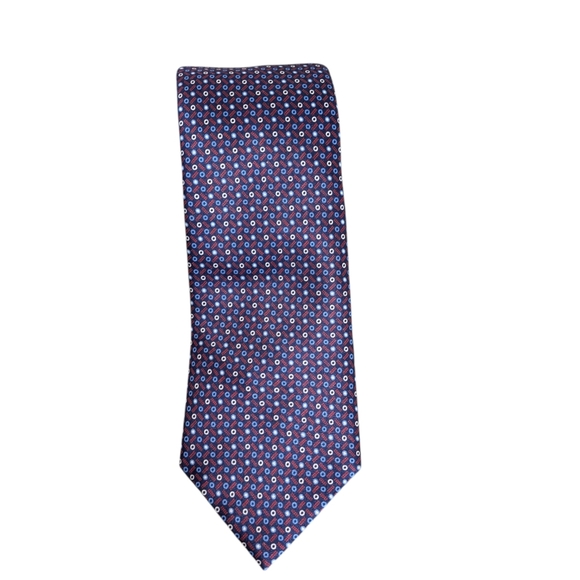 Brioni Italy Silk Blue/White Geometric Pattern Tie....59x 3.25 - Picture 2 of 7